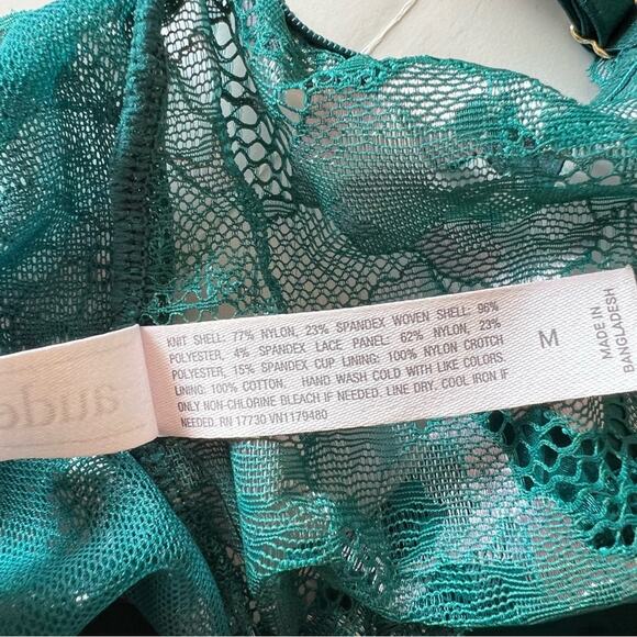 Satin Bodysuit Auden Size M Green Lace One Piece‎ - Picture 4 of 8